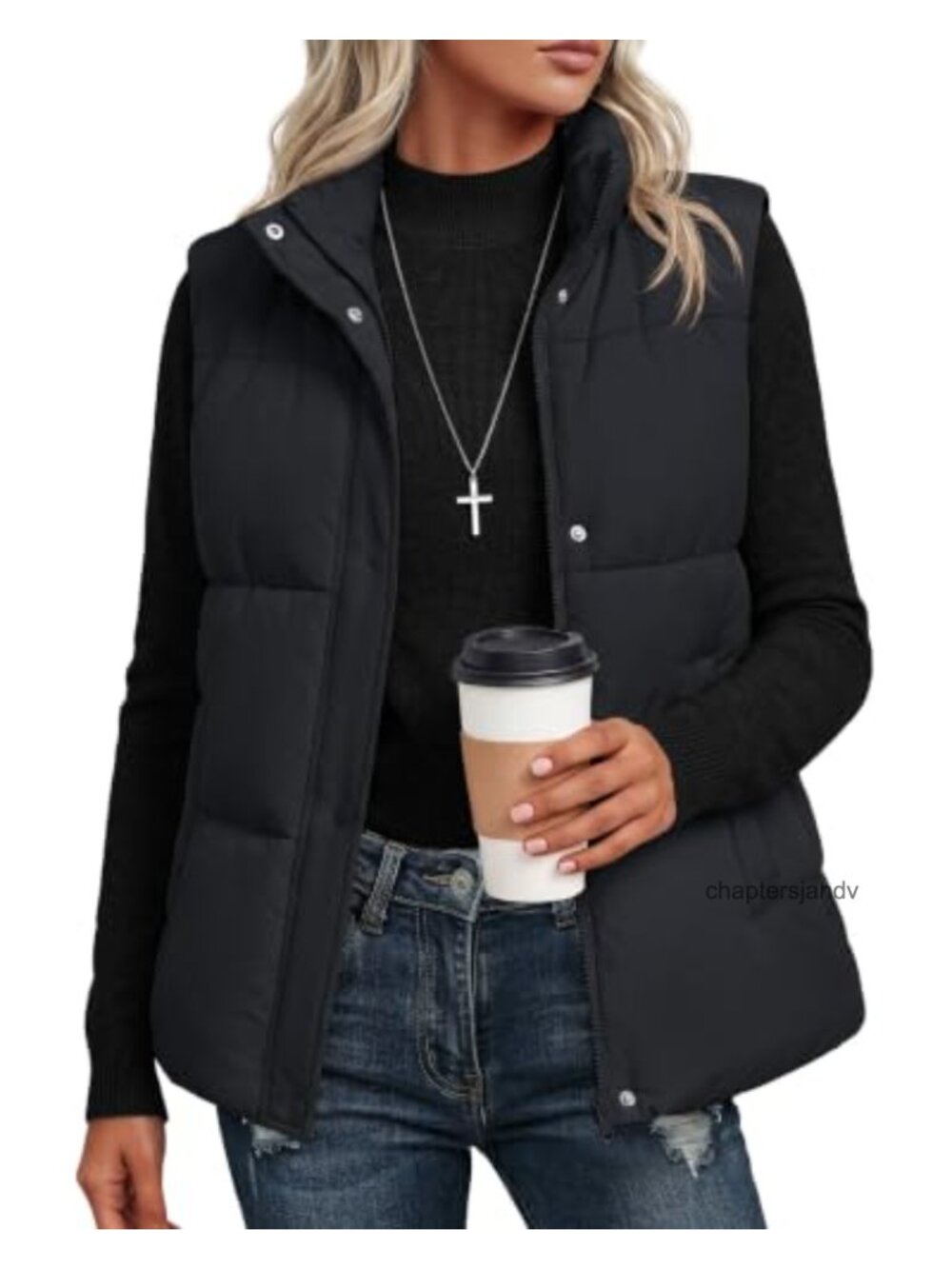 Lightweight Duck Down Puffer Vest Quilted Warm Winter Zip Up